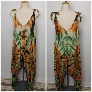 Tie dye hippie harem jumpsuit One Size fits most